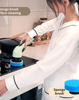 Electric bathroom tile cleaning scrubber