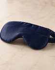 Deep indigo navy mulberry silk sleep mask — First Semester Survival university care package