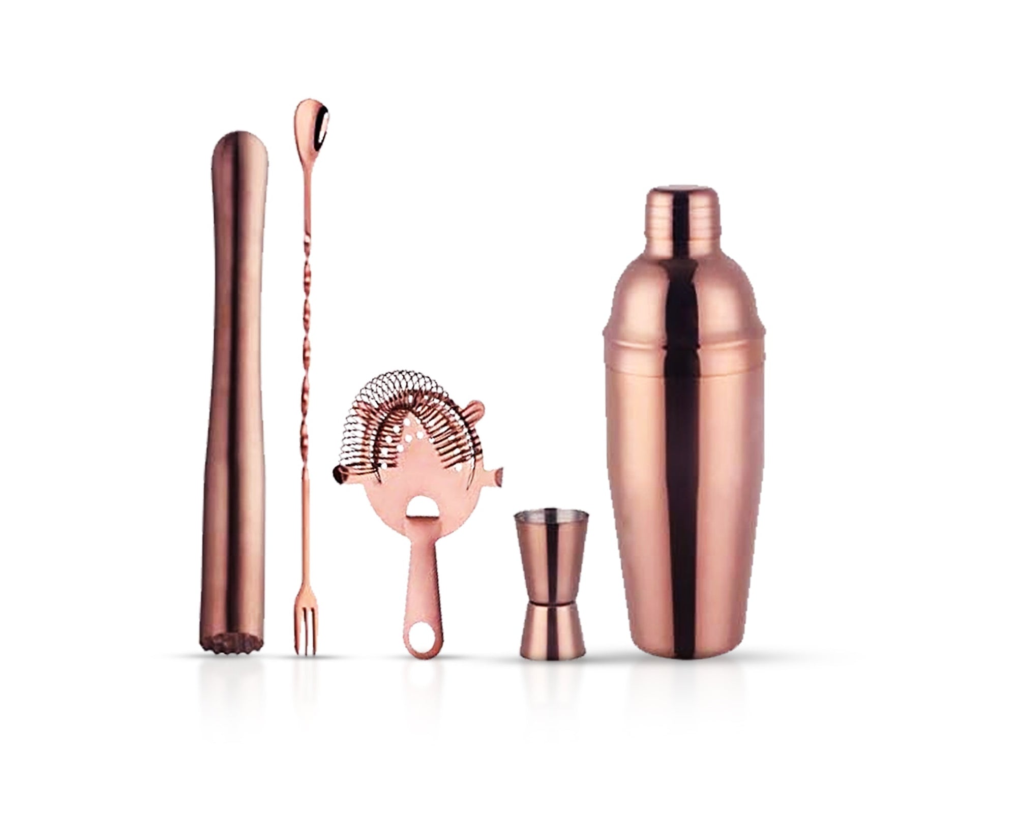 Gitano Kit Barware Set Rose Gold Cocktail Connoisseur Shaker Set with Premium Whiskey Glasses – Bring the Party to Your Home Bar