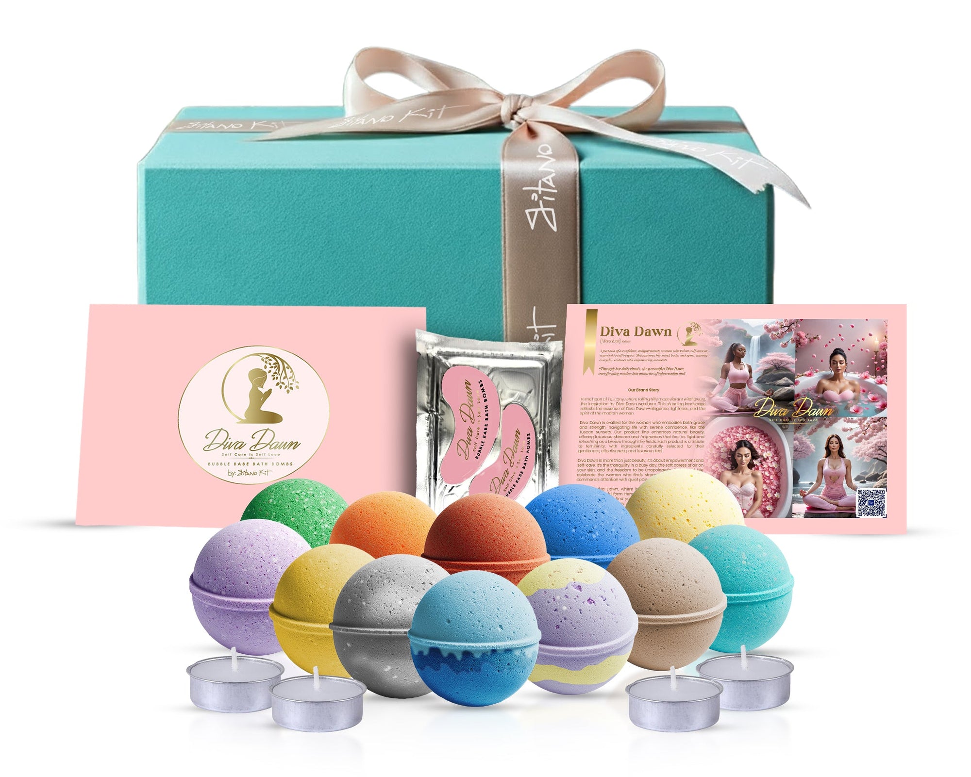 Gitano Kit Bath Bombs For Her: Diva Dawn Bubble Babe Bath Bomb Set - Luxury Aromatherapy Spa Gift