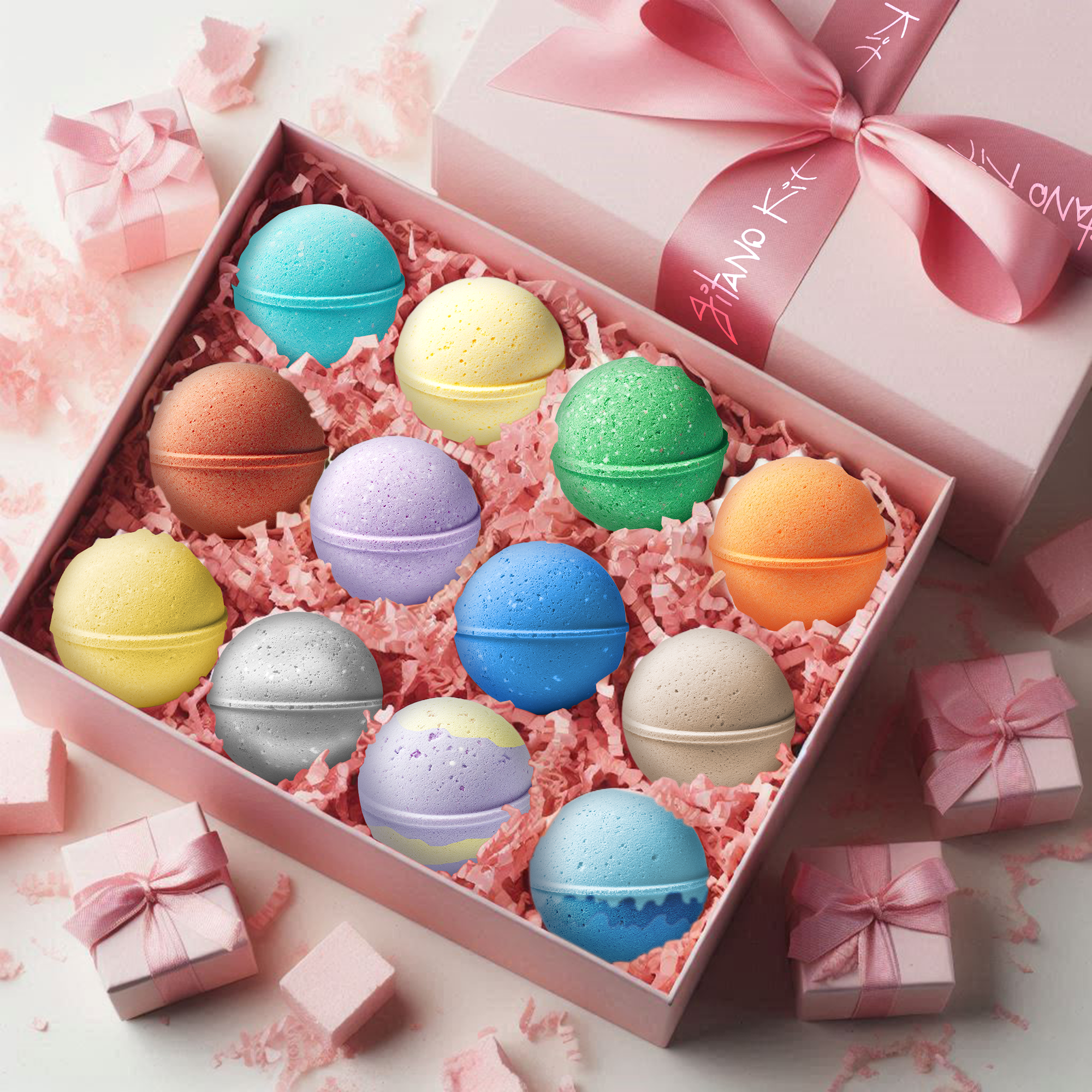 Gitano Kit Bath Bombs For Her: Diva Dawn Bubble Babe Bath Bomb Set - Luxury Aromatherapy Spa Gift