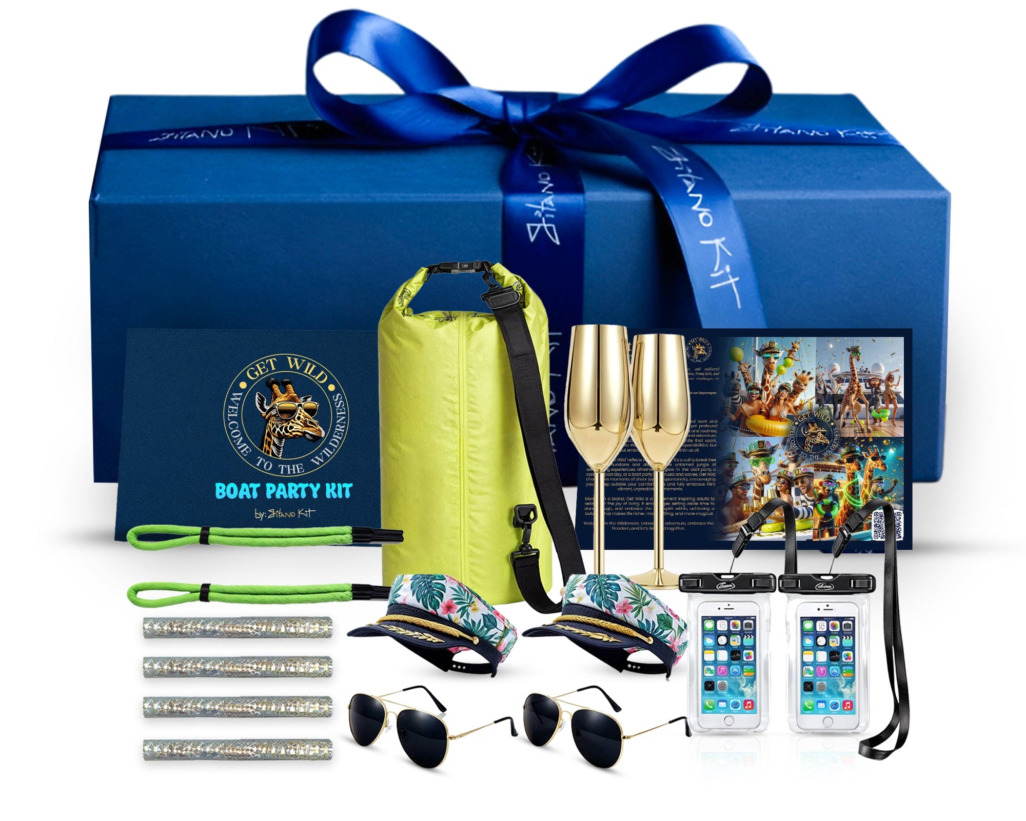 Gitano Kit Boat Party Essential Kits For Fun: Get Wild - Ultimate Boat Party Kit | Waterproof, Stylish, and Fun Essentials for a Memorable Day on the Water