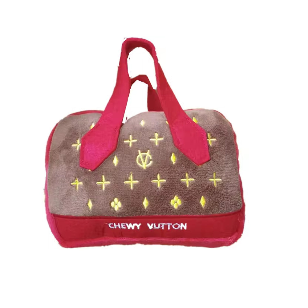 Gitano Kit Dog Toy Set For Pet: Boujee Pawz - Chewy Vuitton Plush Dog Toy Set | Luxury Designer Chew Toys for Dogs