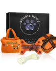 Gitano Kit Dog Toy Set For Pet: Boujee Pawz - Hairmes Plush Dog Toy Set | Luxury Designer Chew Toys for Dogs