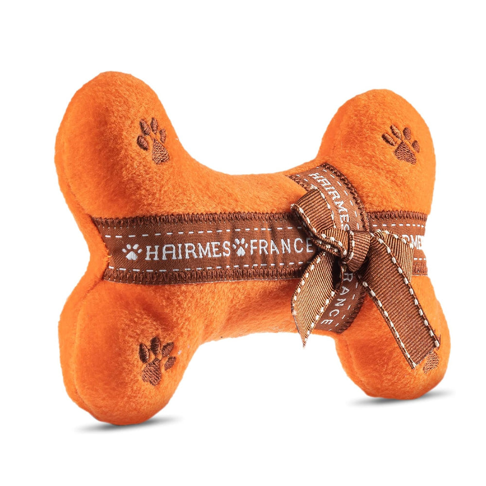 Gitano Kit Dog Toy Set For Pet: Boujee Pawz - Hairmes Plush Dog Toy Set | Luxury Designer Chew Toys for Dogs