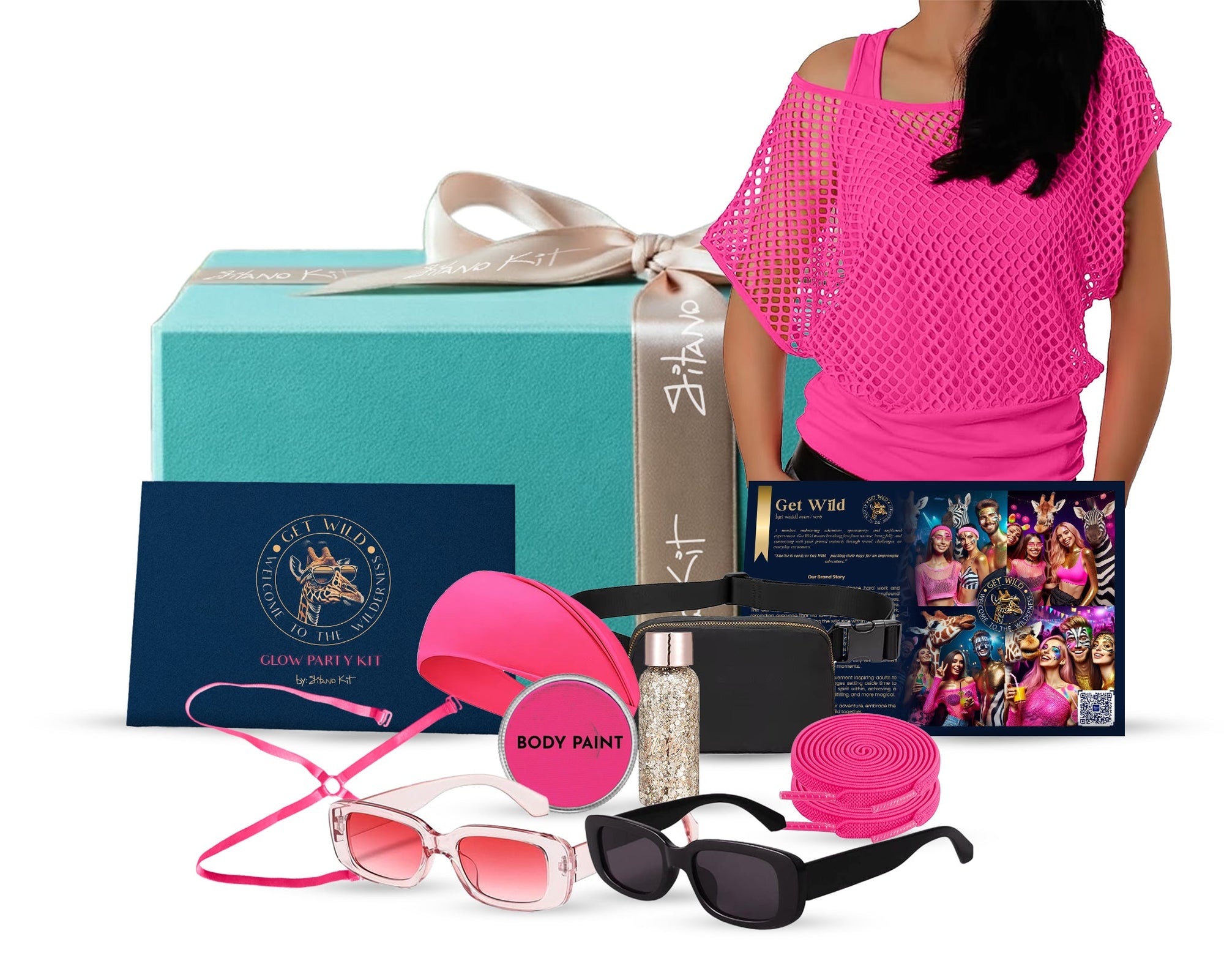 Gitano Kit Glow Party Kit For Fun: Get Wild - Glow Party Kit | Hot Pink Rave Essentials Set