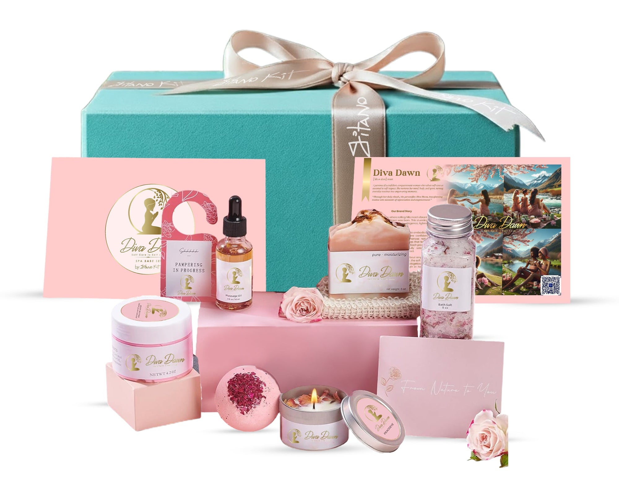 Gitano Kit Luxury Spa Gift Set For Her: Diva Dawn Monthly Comfort | Luxurious Spa Gift Set for Women