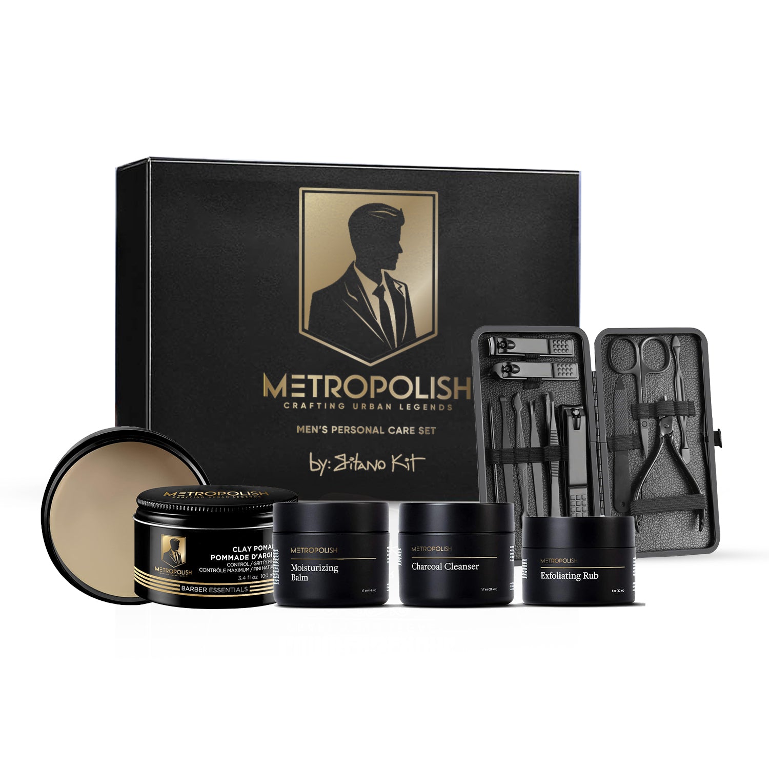 Gitano Kit Men's Personal Care Set For Him: Metropolish - Ultimate Men's Grooming & Skin Care Kit