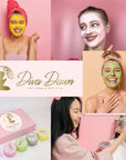 Gitano Kit Spa Kit For Her: Diva Dawn Glow Babe Spa Kit | Clay Masks, Towel Wrap, Hair Clips & Gel Masks