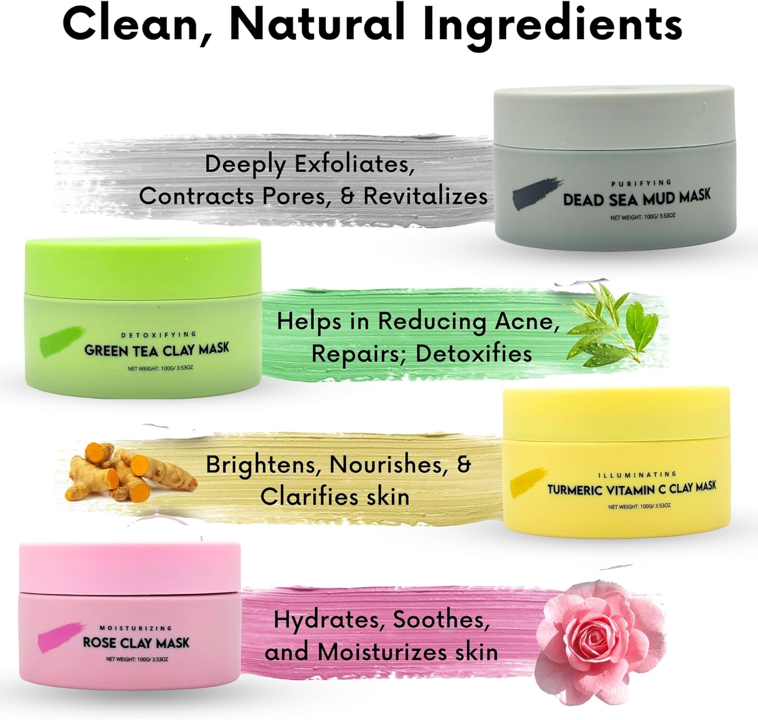 Gitano Kit Spa Kit For Her: Diva Dawn Glow Babe Spa Kit | Clay Masks, Towel Wrap, Hair Clips & Gel Masks