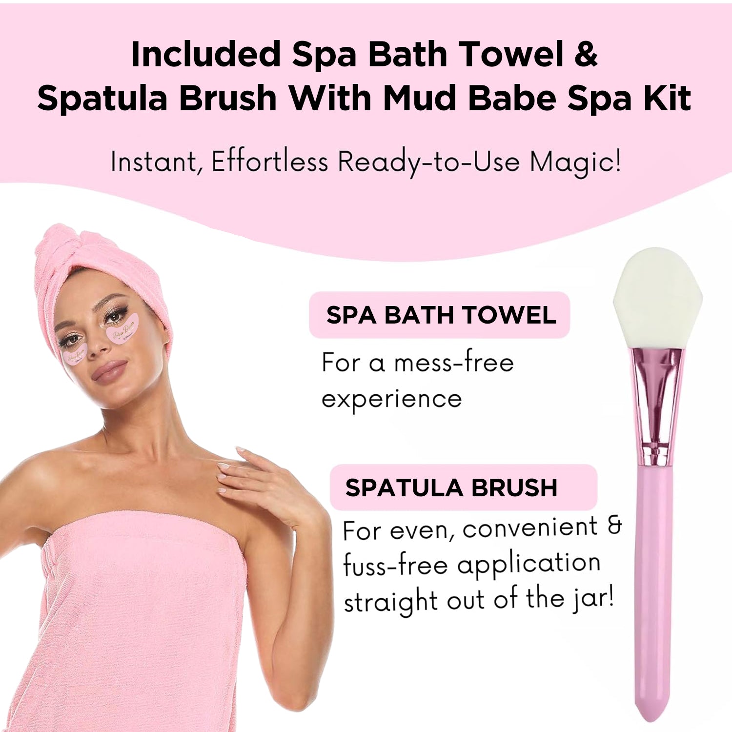 Gitano Kit Spa Kit For Her: Diva Dawn Glow Babe Spa Kit | Clay Masks, Towel Wrap, Hair Clips & Gel Masks