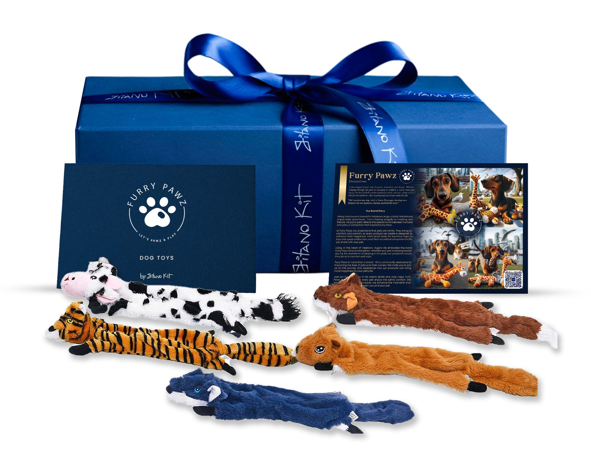 Gitano Kit Squeaky Toy For Pet: Furry Pawz Durable Squeaky Dog Toy for Large and Small Dogs - Non-Toxic, Interactive, and Chew-Resistant