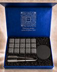 Whiskey Stones Gift Set — Granite Chilling Rocks & Slate Coaster