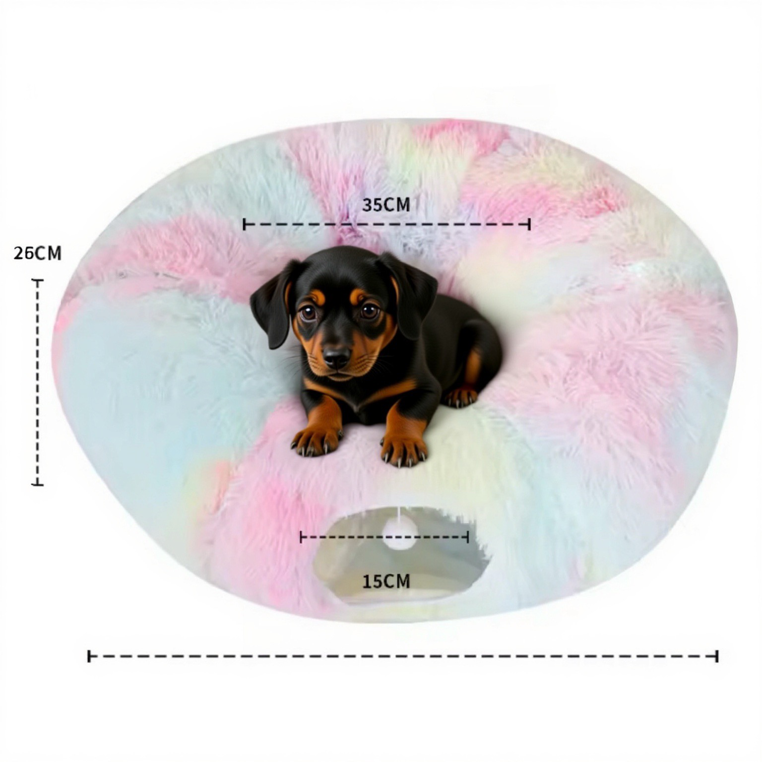 Cozy Plush Burrow Bed – Four Seasons Comfort Nest for Dachshunds, small Dogs &amp; Cats