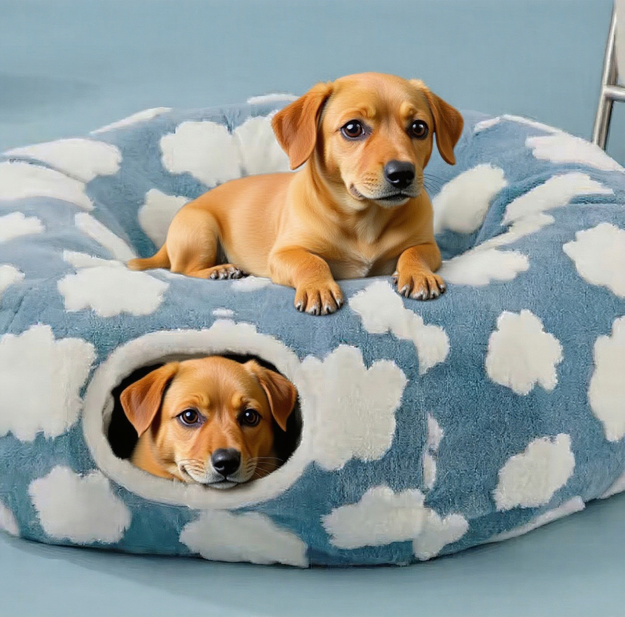Cozy Plush Burrow Bed – Four Seasons Comfort Nest for Dachshunds, small Dogs &amp; Cats