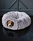 Cozy Plush Burrow Bed – Four Seasons Comfort Nest for Dachshunds, small Dogs & Cats
