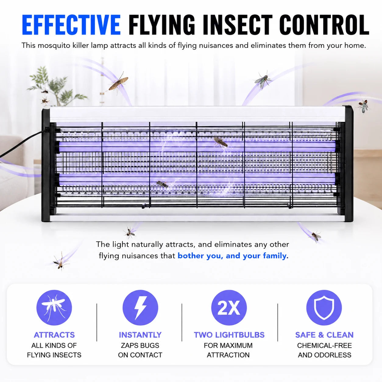 Mosquito zapper lantern outdoor bug killer