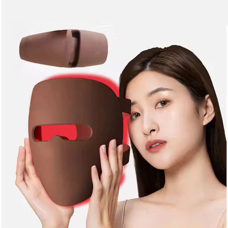 Red light therapy LED face mask skincare device