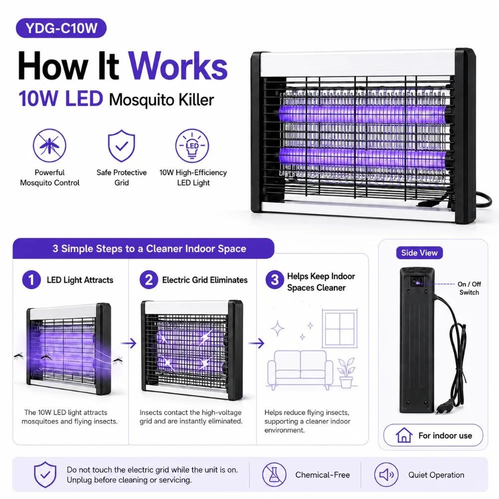 Solar bug zapper insect trap for patio