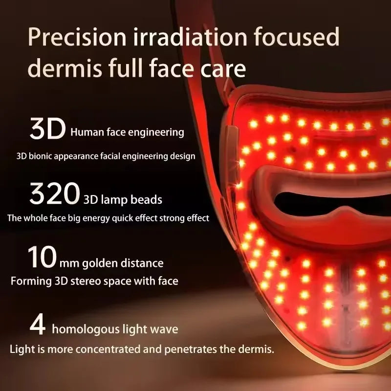 LED facial mask red light anti aging