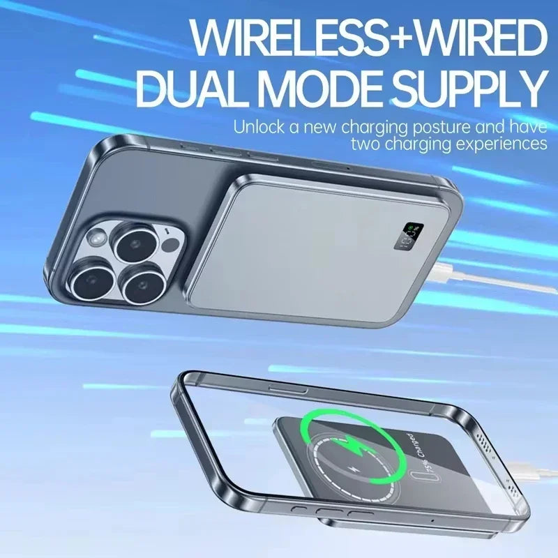 Slim magnetic wireless charger power bank