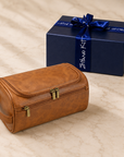 Leather Dopp Kit — Travel Toiletry Bag for Men