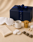 First Semester Survival university student care package — seven comfort items with the Gitano Kit navy gift box
