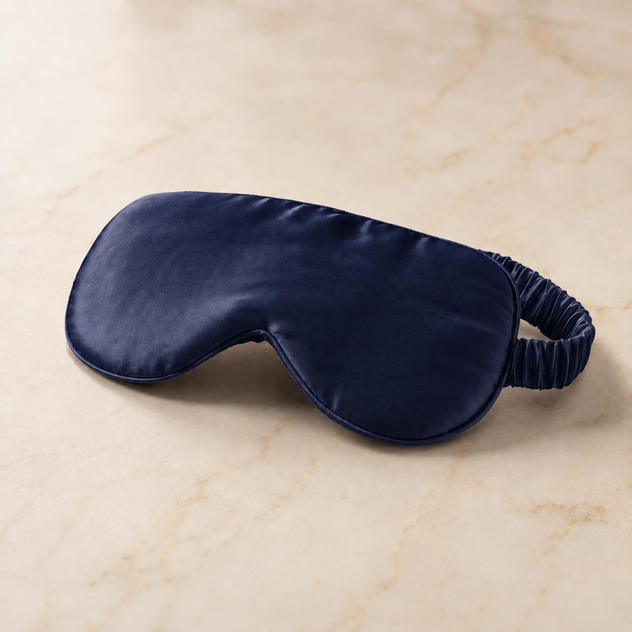 Deep indigo navy mulberry silk sleep mask — First Semester Survival university care package