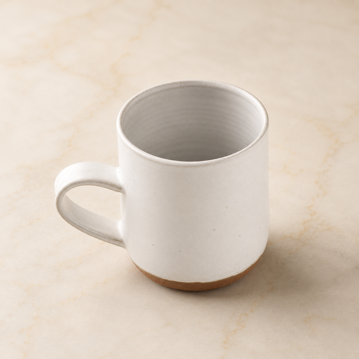 White matte handmade ceramic mug — First Semester Survival university care package