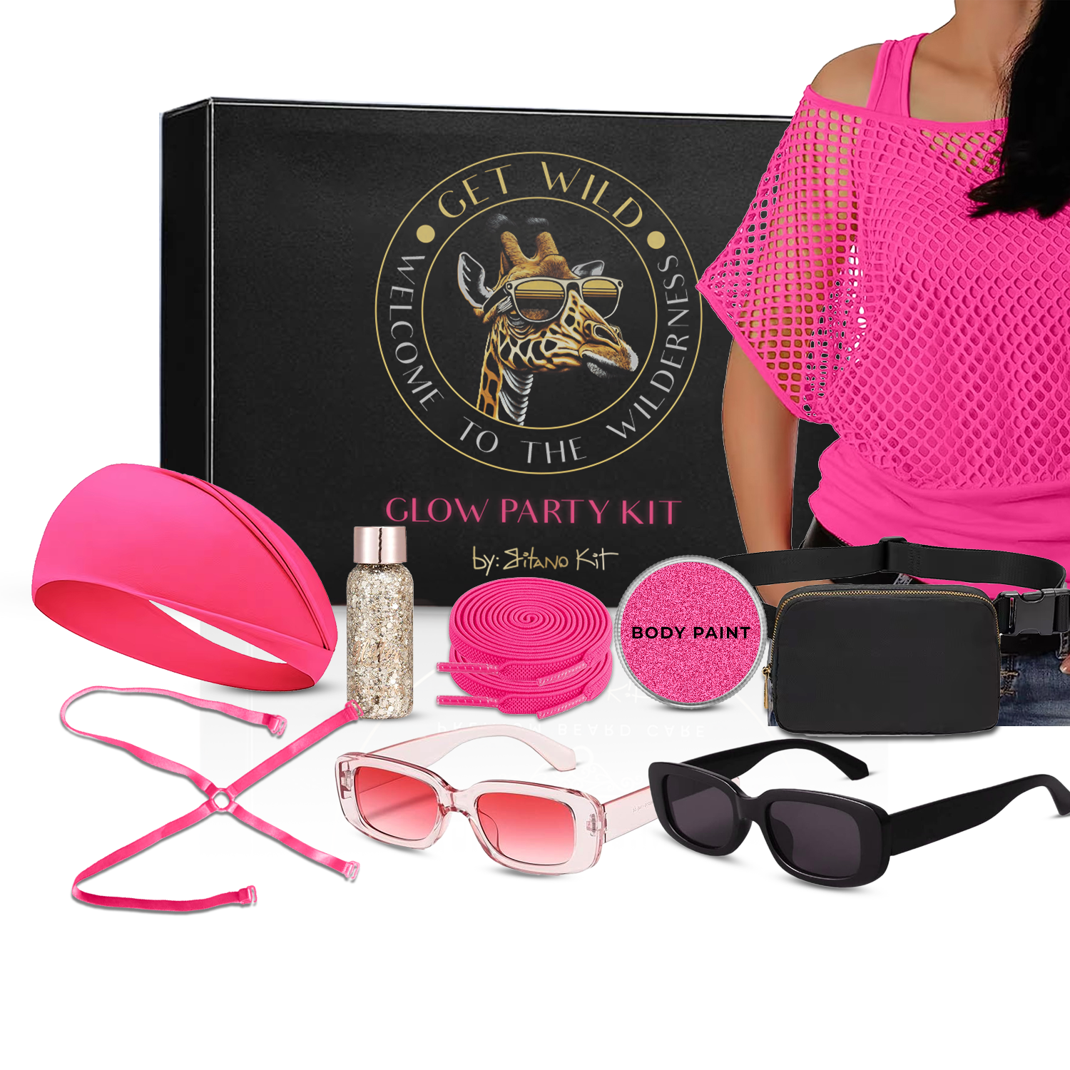 Gitano Kit Glow Party Kit For Fun: Get Wild - Glow Party Kit | Hot Pink Rave Essentials Set