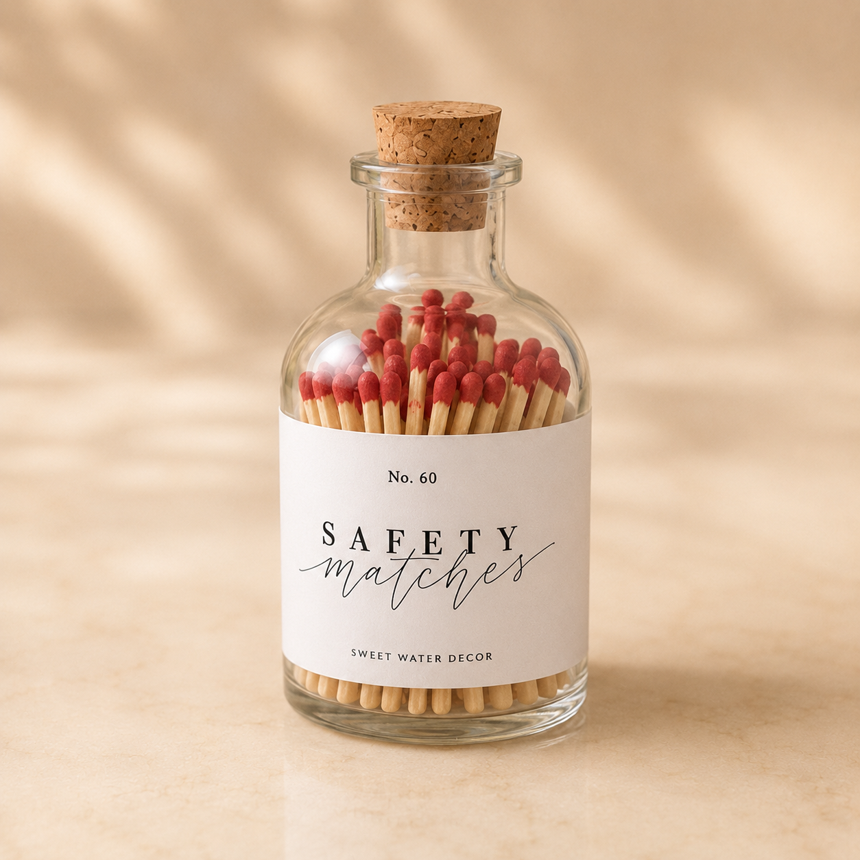 Apothecary jar safety matches with cork lid — New-Home Ritual housewarming gift box item